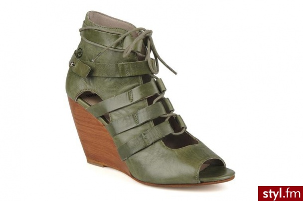 Bronx KOTURNY MOSS BY BRONX (zielony) - Koturny Buty Moda
