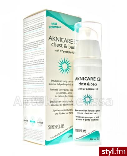 SYNCHROLINE AKNICARE CB Chest&Back Emulsja-spray do skóry trądzikowej dekoltu i pleców 50 ml - Emu Buty Moda