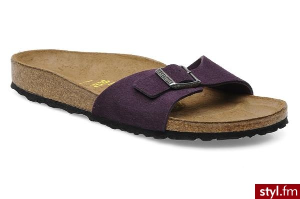 Birkenstock Chodaki Madrid Velours W Fioletowy - Pozostałe Buty Moda