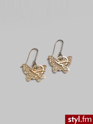 złote kolczyki w kształcie motylków od Dior'a - 195$ 
długość 3cm. - Pozostałe Dodatki Moda