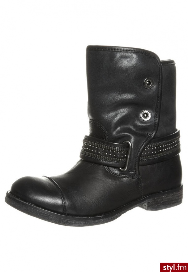 Bullboxer Botki kowbojki i motocyklowe czarny 523508 - Pozostałe Buty Moda