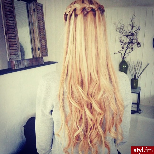 Blond Warkocze Kręcone Na co dzień Długie Fryzury