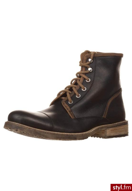 Zign Botki sznurowane czarny - Botki Buty Moda