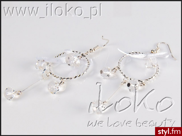 Iloko KOLCzYKI KRYSzTAŁKI KOKARDA - Kolczyki Biżuteria Moda