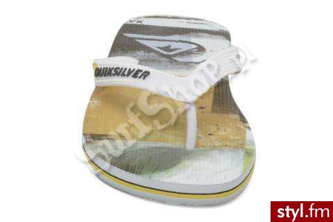 QUIKSILVER klapki MOLOKAI SCREENLINE 2012 41 WHITE/WHITE/YELLOW- MĘSKIE - Klapki Buty Moda
