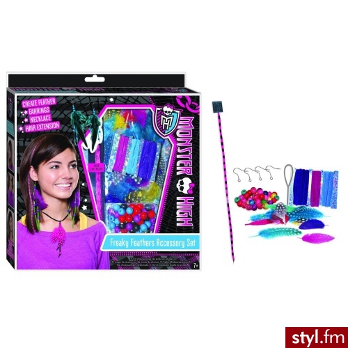 Monster High Kolczyki, Naszyjnik, Zestaw Ozbób Do Włosów 870536 - Kolczyki Biżuteria Moda