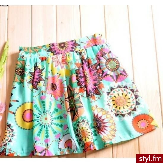 Kolorowa letnia spódniczka damska mini Japan Style S4135M - Pozostałe Spódnice Moda