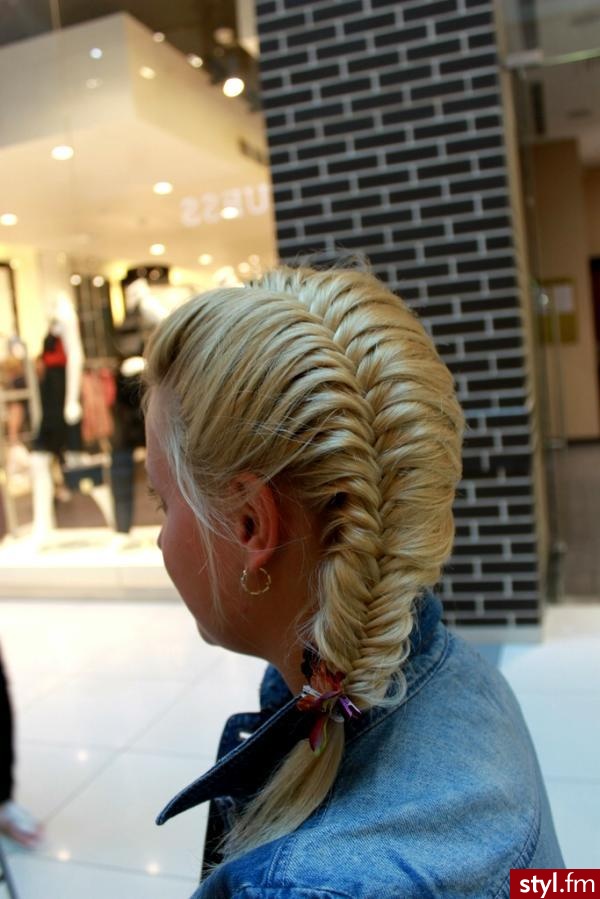 Blond Warkocze Proste Na co dzień Średnie Fryzury