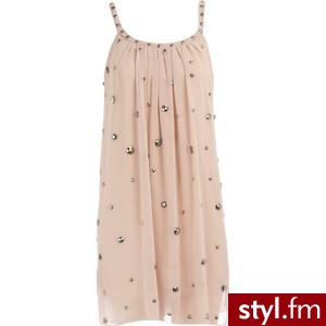 Nude gem embellished dress - Dorothy Perkins - Polyvore. Pobrano ze strony: http://www.polyvore.com/nude_gem_embellished_dress/thing?id=26074599 - Pozostałe Ciuchy Moda