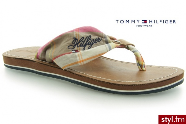 Tommy Hilfiger SUMMER 5 B FLORINE CHECK - Klapki Buty Moda
