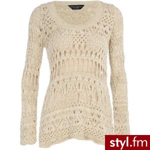 Cream stitchy knit jumper - Dorothy Perkins - Polyvore. Pobrano ze strony: http://www.polyvore.com/cream_stitchy_knit_jumper/thing?id=29134525 - Pozostałe Ciuchy Moda