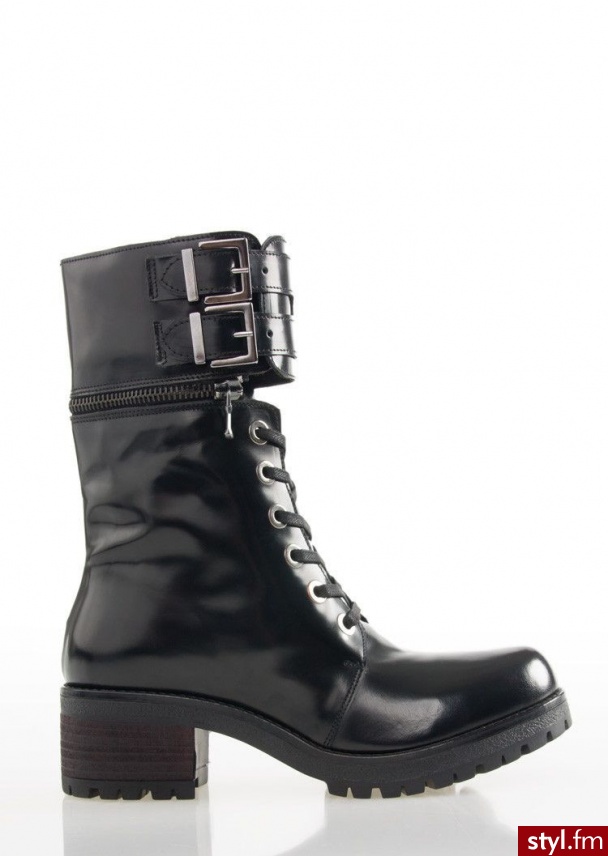 Simple Buty (010czarny) - Glany Buty Moda