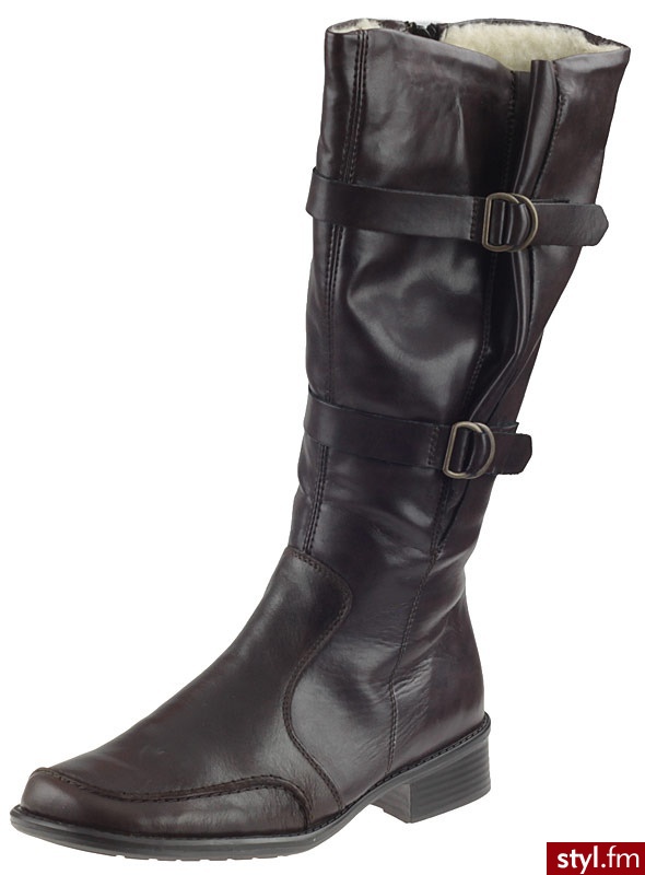 Rieker Kozaki 79462 Brązowe - Kozaki Buty Moda