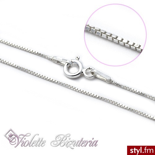 Violette  Srebrny Łańcuszek  Kostka dł. 50cm nr.kat.3960 - Łańcuszki Biżuteria Moda