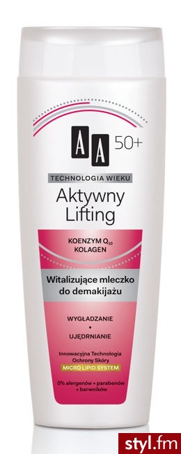 AA Technologia Wieku Aktywny Lifting 50+ witalizujące mleczko do demakijażu 200 ml - Emu Buty Moda
