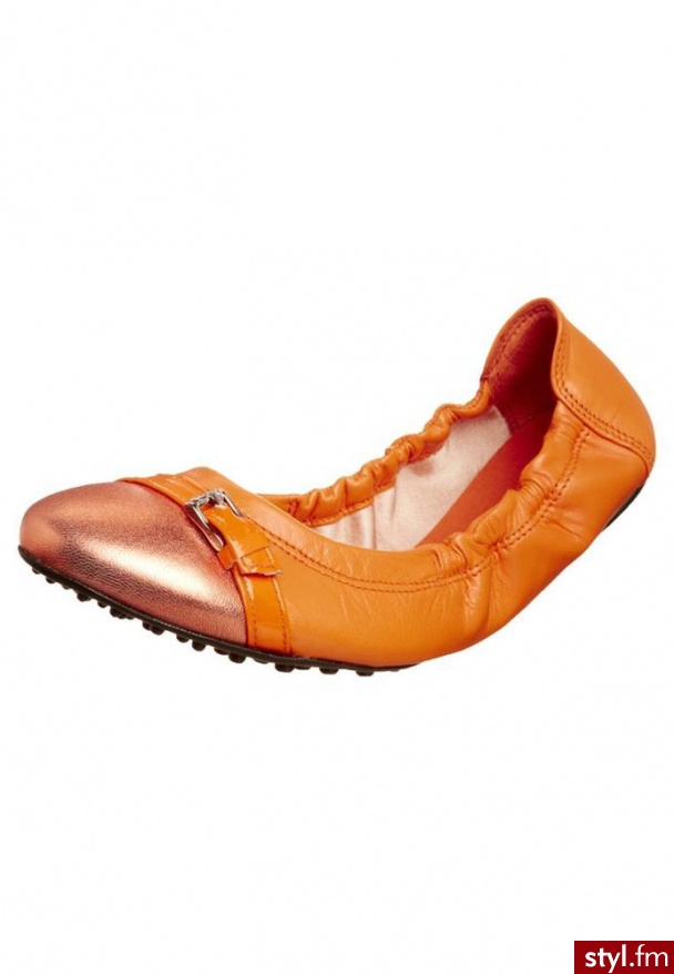 Scapa Baleriny pomarańczowy - Balerinki Buty Moda