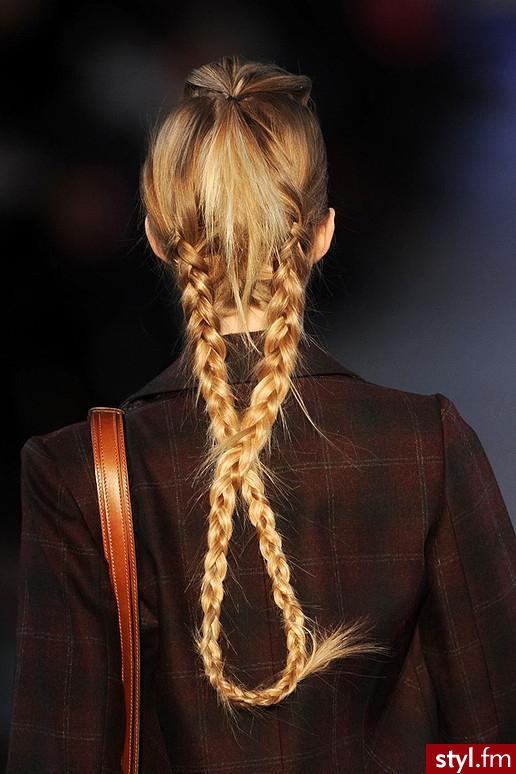 Blond Warkocze Proste Na co dzień Długie Fryzury