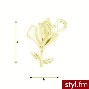 Charms róża srebro próba 925 pozłacane - Wisiorki Biżuteria Moda
