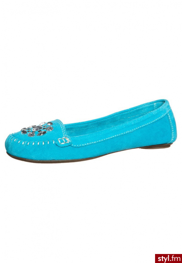 Pier One Mokasyny turkusowy - Półbuty Buty Moda