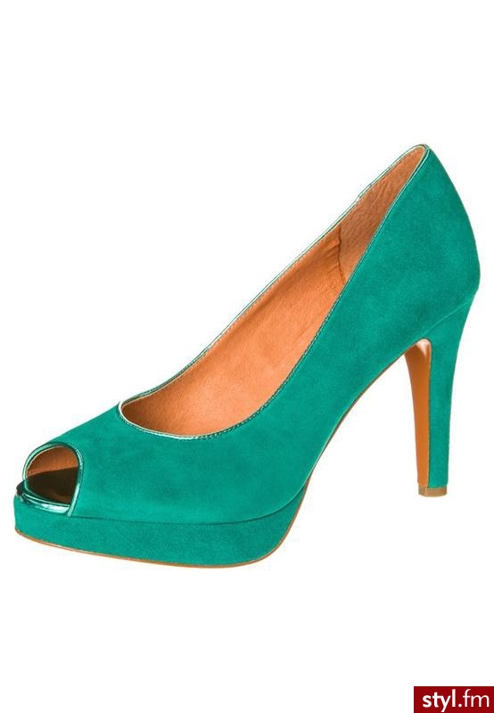 Carma Shoes Szpilki Peep Toe zielony 13032 - Szpilki Buty Moda