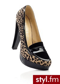 Bonprix Czółenka czarny leo 967761_18305 - Czółenka Buty Moda