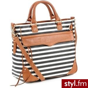 Rebecca Minkoff Striped Canvas Dear Tote - Polyvore. Pobrano ze strony: http://www.polyvore.com/rebecca_minkoff_striped_canvas_dear/thing?id=28200784 - Pozostałe Torebki Moda