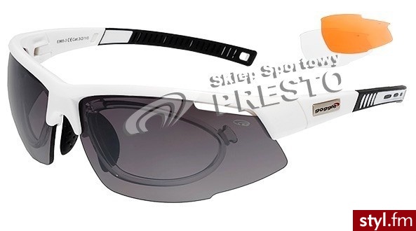Goggle Okulary sportowe korekcyjne z wymiennymi szybami E865R white/black - Sportowe Buty Moda