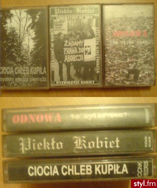 KASETY MAGNETOFONOWE. ORYGINALNE KASETY MAGNETOFONOWE, STARE ALE JARE KAPELE PUNKOWE. KASETY SĄ ORYGINALNE. DOSKONAŁY PREZENT DLA KOGOŚ KTO KOCHA MUZYKĘ I POSIADA MAGNETOFON ^^

UWAGA, SUGEROWANA CENA ZA SZTUKĘ!!! - Misz-masz