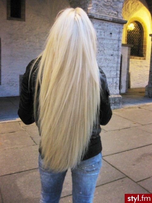 Blond Rozpuszczone Proste Na co dzień Długie Fryzury