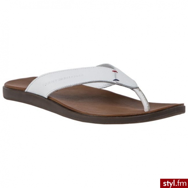 TOMMY HILFIGER Japonki Terry 1 FM56815238 100 Biały (White) 100 - Klapki Buty Moda