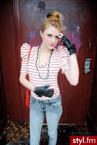 na co dzien. 1. STRIPED SHIRT , FOREVER 21, 2. LEATHER GLOVES, 3. VINTAGE PURSE, i4. ACID WASH JEANS, FOREVER21, - Pozostałe Ciuchy Moda