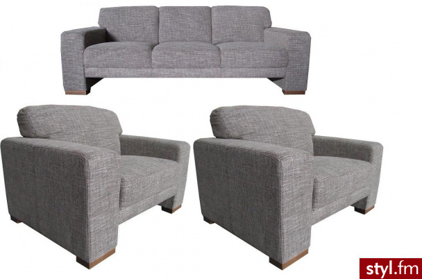 Recor Lio zestaw Sofa 3 osobowa z dwoma fotelami w tkaninie - Pozostałe Biżuteria Moda