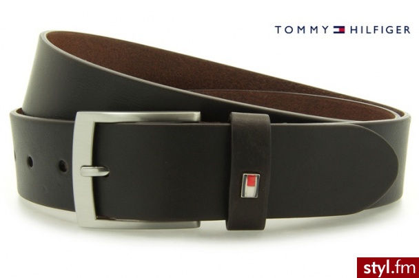 TOMMY HILFIGER DENTON BELT TESTA DI MORO-EUR - Paski Dodatki Moda