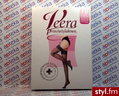 VEERA POŃCZOCHY PRZECIWŻYLAKOWE 70 DEN ROZMIAR: 4 KOLOR: CZARNY - Rajstopy Bielizna Moda