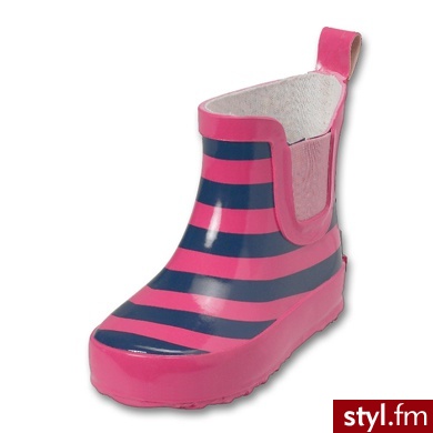 PLAYSHOES Kalosze  w paski różowo-granatowe różowy - Kalosze Buty Moda