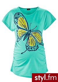 Bonprix T-shirt ciążowy niebieski mentolowy 938110_23747 - Tuniki Ciuchy Moda