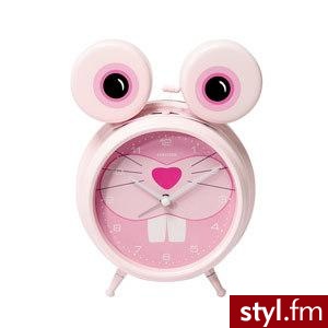 Budzik do pokoju dziecięcego Rabbit. Różowy zwierzak zawsze pamięta aby obudzić dziecko na czas. Mały młoteczek uderza w metalową obudowę o wyznaczonej godzinie - Gadżety Inne Moda
