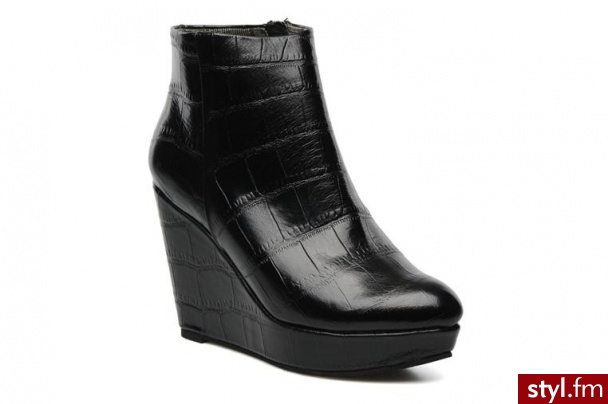 Bertie PÓŁBUTY I BOTKI NYX BY 63037Black croc - Botki Buty Moda