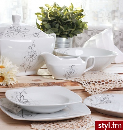 Veroni serwis obiadowy mystic silver stokrotka 180 - Pozostałe Biżuteria Moda