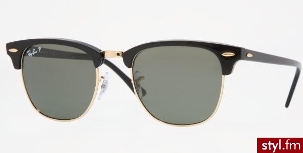 RAY BAN okulary przeciwsłoneczne CLUBMASTER 3016 901/58 M POLARYzACJA - Okulary Dodatki Moda