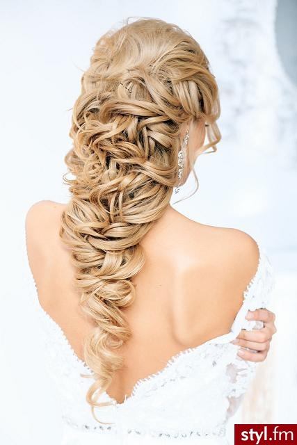 Blond Upięcie Kręcone Ślubne Długie Fryzury