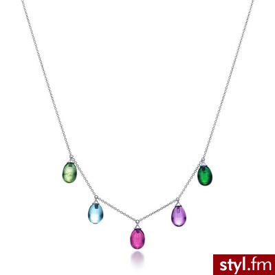delikatny naszyjnik z kolorowymi 'kropelkami' Tiffany & Co. - 2.450$ - Pozostałe Dodatki Moda