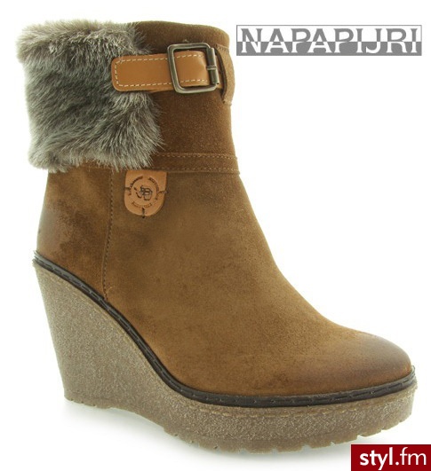 Napapijri METTE MID BOOT WEDGE COGNAC - Botki Buty Moda