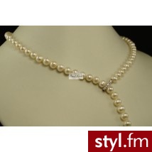 Pearl Line Naszyjnik z pereł typu Round z cyrkoniami zsc - Naszyjniki Biżuteria Moda