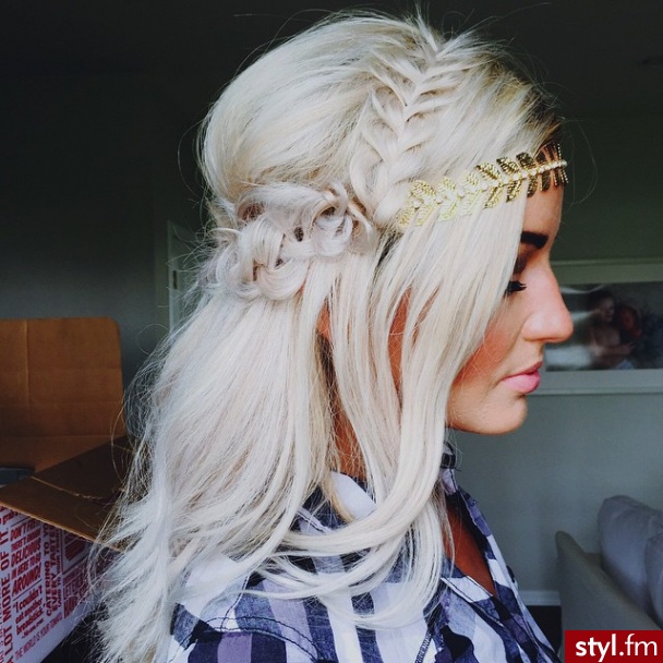 Blond Warkocze Proste Na co dzień Długie Fryzury