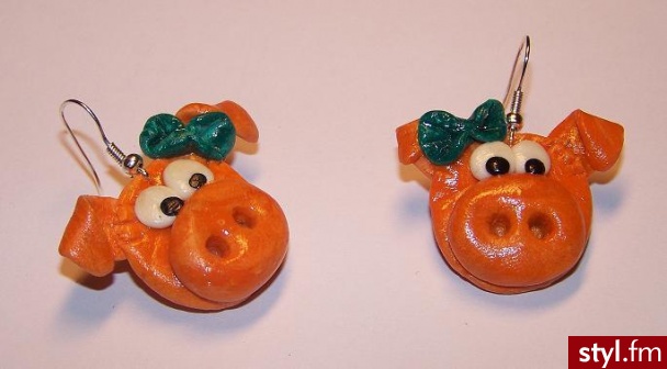Kolczyki "Świnki"-handmade. Kolczyki "Świnki"-handmade - Misz-masz