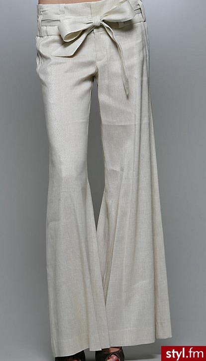 Materiałowe Spodnie Moda