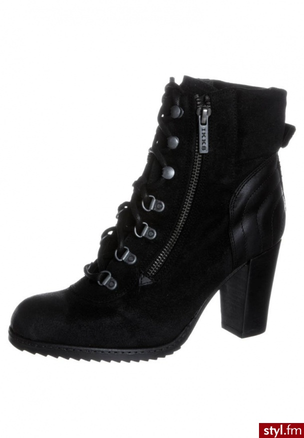 IKKS VIVIENNE Botki na obcasie czarny - Botki Buty Moda
