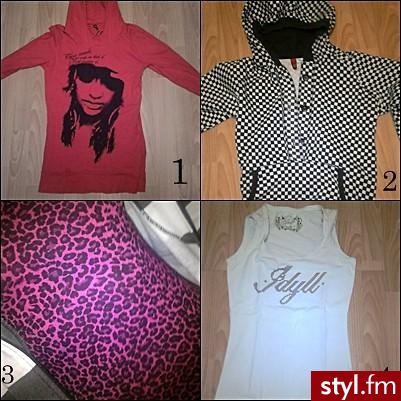 bluza w szachownicę EMO , bluza z New Yorkera, bluzka w panterkę SCENE EMO , bluzka HOUSE. 1. bluza z New Yorkera. rozmiar M. cena: 20 zł
2. bluza w szachownicę z Anglii. cena: 25 zł
3. bluzka z krótkim rękawem z PANTERKĘ 20 zł.
4. koszulka z HOUSE . 1 - Misz-masz