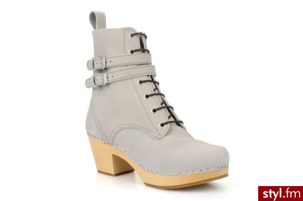 Swedish Hasbeens PÓŁBUTY I BOTKI COMBAT BOOT BY SWEDISH HASBEENS (Szary) - Botki Buty Moda